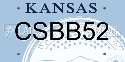 CSBB52 Kansas License Plate