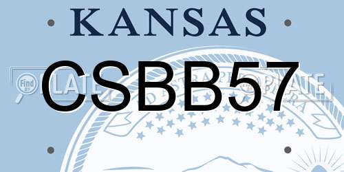 CSBB57 Kansas License Plate