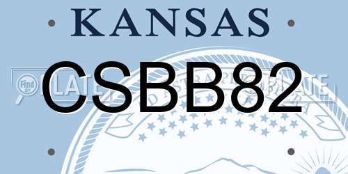 CSBB82 Kansas License Plate