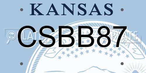CSBB87 Kansas License Plate