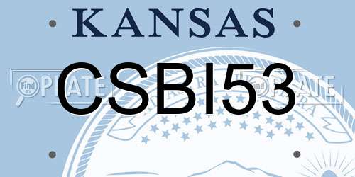 CSBI53 Kansas License Plate