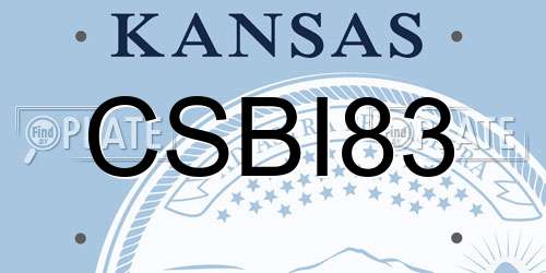 CSBI83 Kansas License Plate