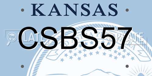 CSBS57 Kansas License Plate