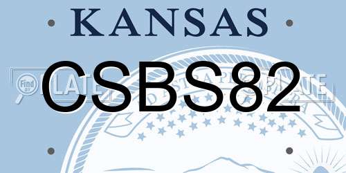 CSBS82 Kansas License Plate
