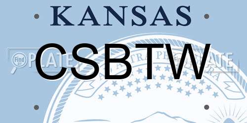 CSBTW Kansas License Plate
