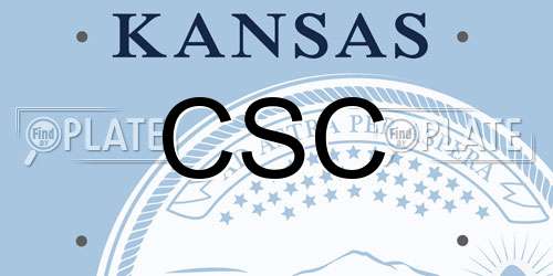 CSC Kansas License Plate