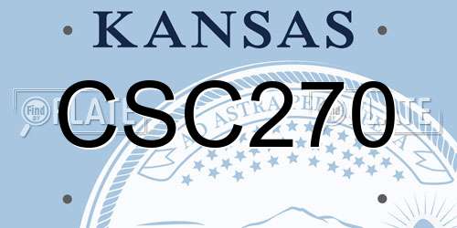 CSC270 Kansas License Plate