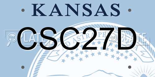 CSC27D Kansas License Plate
