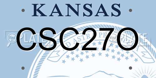 CSC27O Kansas License Plate