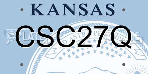 CSC27Q Kansas License Plate