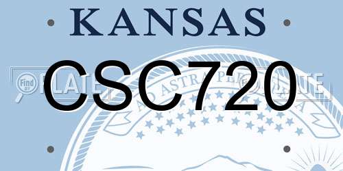 CSC720 Kansas License Plate