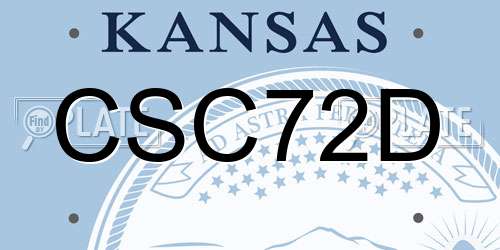 CSC72D Kansas License Plate