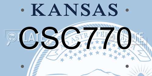 CSC770 Kansas License Plate