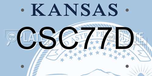 CSC77D Kansas License Plate