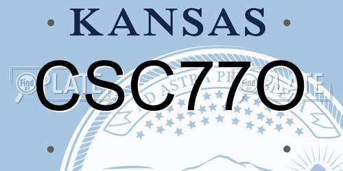 CSC77O Kansas License Plate