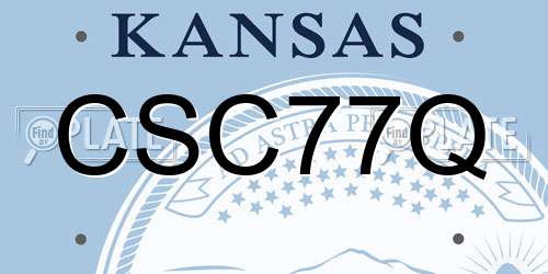 CSC77Q Kansas License Plate