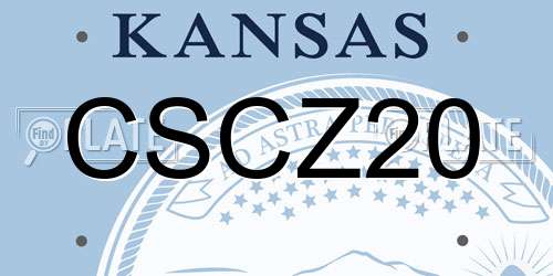 CSCZ20 Kansas License Plate