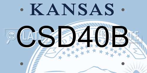 CSD40B Kansas License Plate