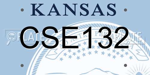 CSE132 Kansas License Plate
