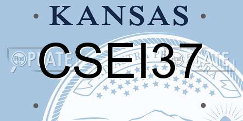 CSEI37 Kansas License Plate
