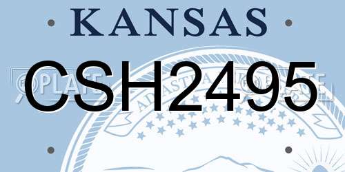 CSH2495 Kansas License Plate