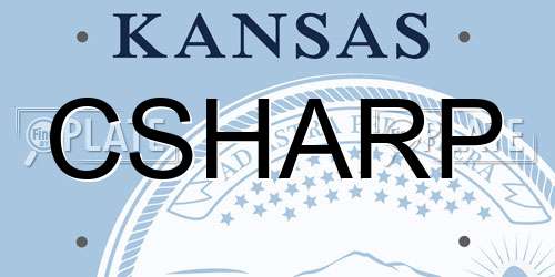 CSHARP Kansas License Plate