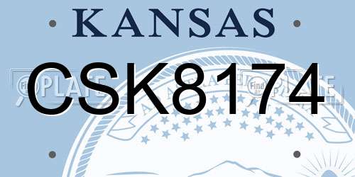 CSK8174 Kansas License Plate