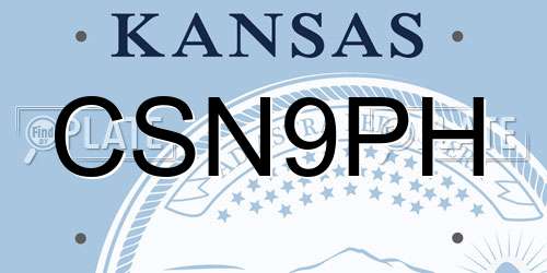 CSN9PH Kansas License Plate