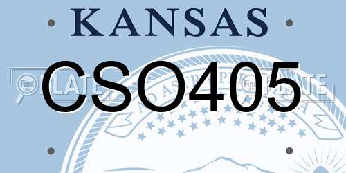 CSO405 Kansas License Plate