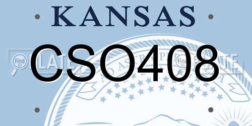 CSO408 Kansas License Plate