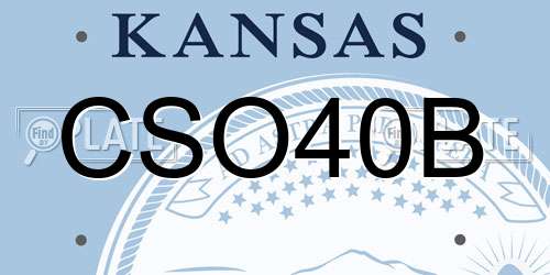 CSO40B Kansas License Plate