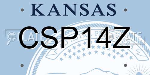 CSP14Z Kansas License Plate