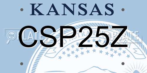 CSP25Z Kansas License Plate