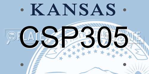 CSP305 Kansas License Plate