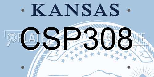 CSP308 Kansas License Plate