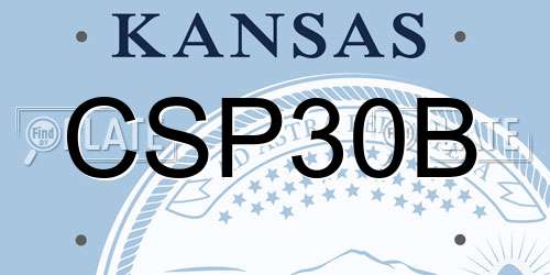 CSP30B Kansas License Plate