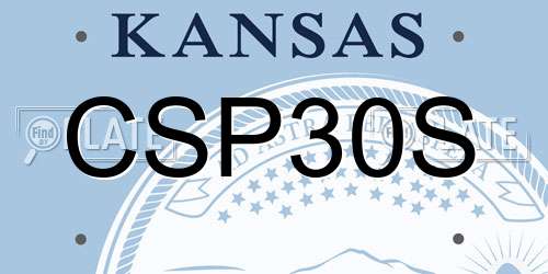 CSP30S Kansas License Plate