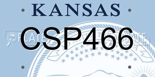 CSP466 Kansas License Plate