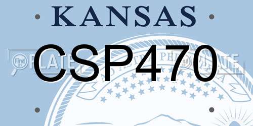 CSP470 Kansas License Plate