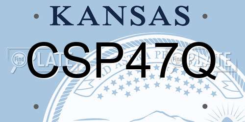 CSP47Q Kansas License Plate