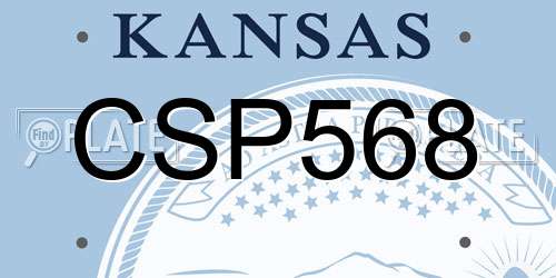 CSP568 Kansas License Plate