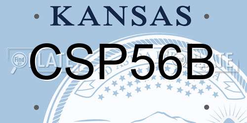 CSP56B Kansas License Plate