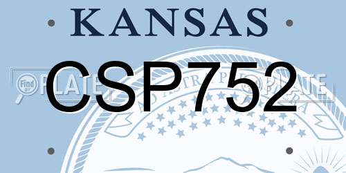 CSP752 Kansas License Plate