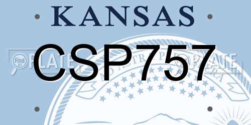 CSP757 Kansas License Plate