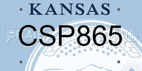 CSP865 Kansas License Plate