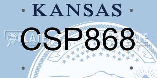 CSP868 Kansas License Plate