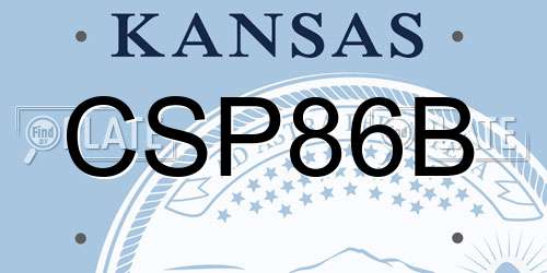 CSP86B Kansas License Plate
