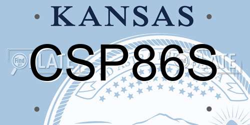 CSP86S Kansas License Plate