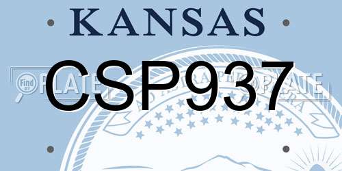 CSP937 Kansas License Plate