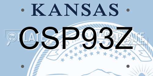 CSP93Z Kansas License Plate